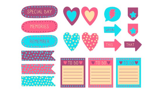 手绘风格的便签纸矢量素材(AI/EPS/PNG)