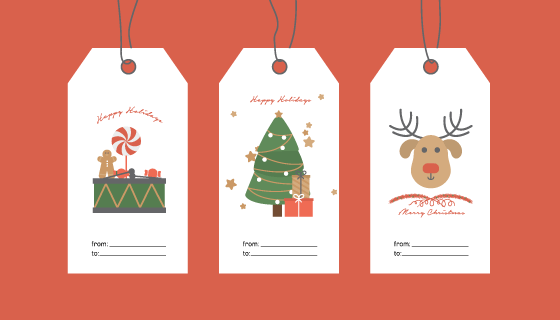 六个圣诞节书签矢量素材(EPS)