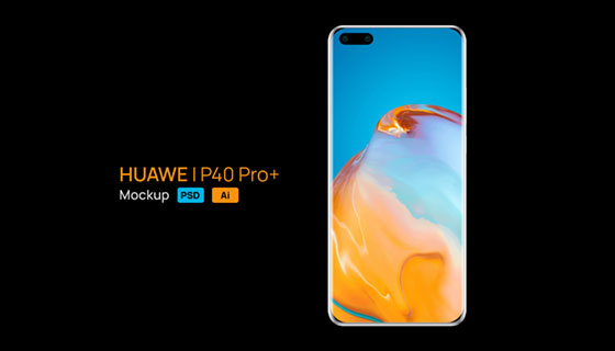 华为P40 Pro+手机模型素材(AI/PSD)