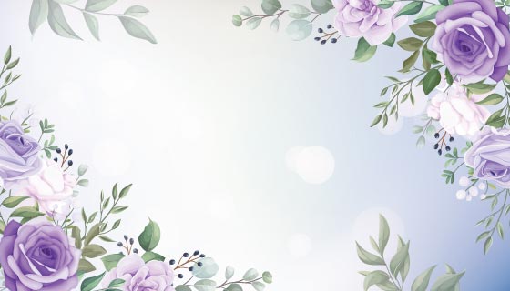 优雅漂亮的花卉框架背景矢量素材(EPS)