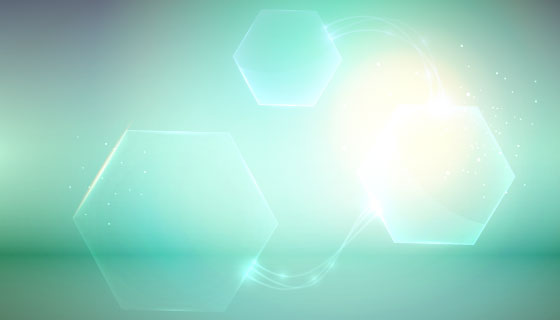 绿色六边形创意抽象背景矢量素材(EPS)