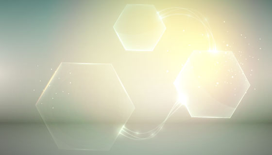 浅橙色六边形创意抽象背景矢量素材(EPS)