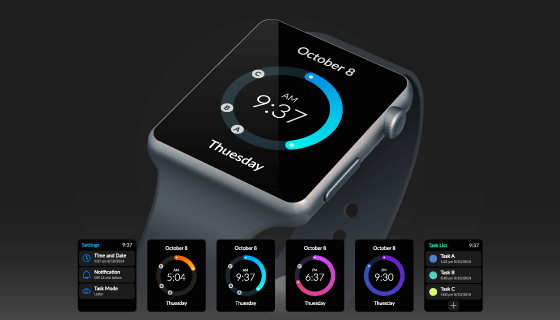 智能手表ui界面矢量素材(EPS)