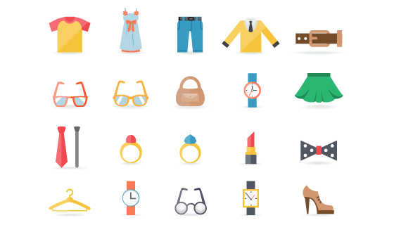 20个服装和配饰图标矢量素材(EPS/PNG)