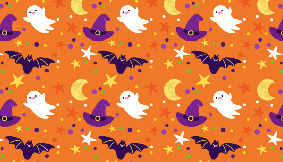 万圣节元素图案无缝背景矢量素材(AI/EPS)