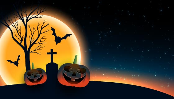 恐怖之夜万圣节banner矢量素材(EPS)