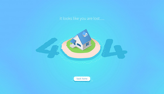 蓝色扁平风格404错误页面矢量素材(EPS/AI)