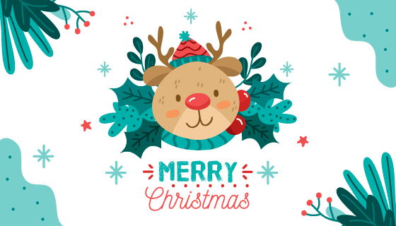 圣诞麋鹿设计圣诞节背景矢量素材(AI/EPS)