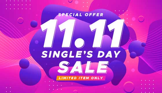 抽象背景设计双11光棍节/购物节矢量素材(AI/EPS)