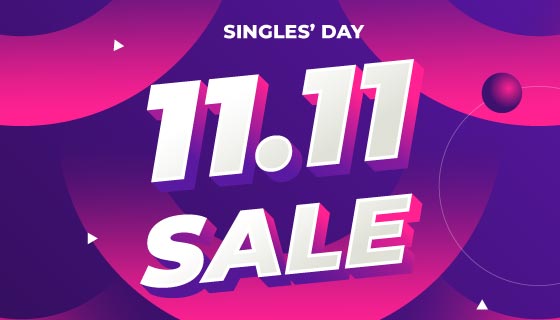 抽象背景设计双11光棍节/购物节矢量素材(AI/EPS)