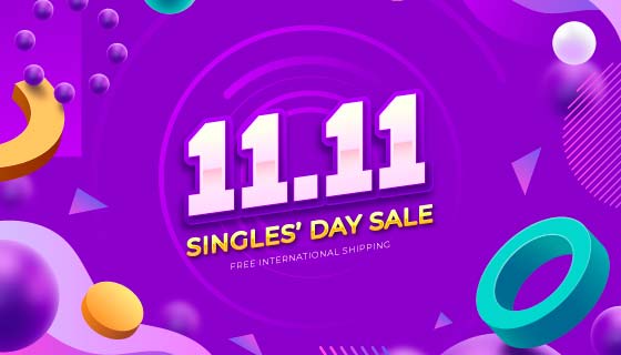 抽象几何设计双十一促销背景矢量素材(AI/EPS)