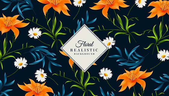 多彩的花卉背景矢量素材(EPS/AI)