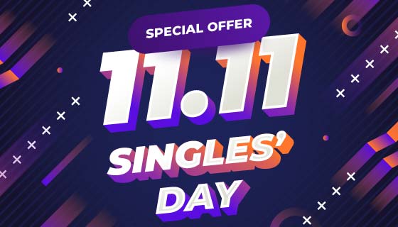 抽象的双11光棍节/购物节背景矢量素材(AI/EPS)