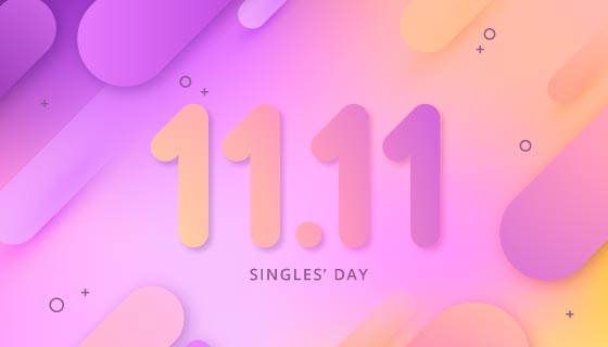 抽象渐变的双11光棍节/购物节背景矢量素材(AI/EPS)