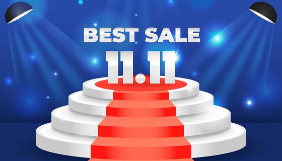 擂台设计双11光棍节/购物节背景矢量素材(AI/EPS)