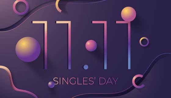 抽象双11光棍节/购物节背景矢量素材(AI/EPS)