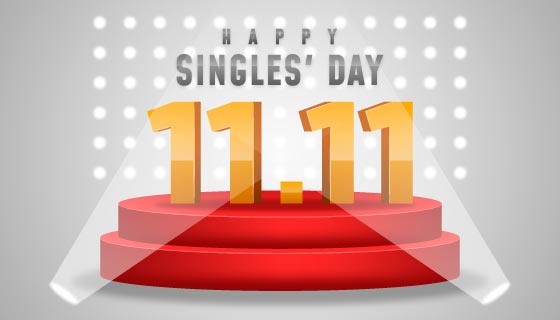 擂台设计双11光棍节/购物节背景矢量素材(AI/EPS)