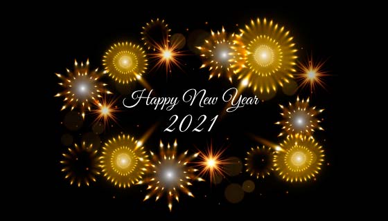 璀璨烟花设计2021新年快乐矢量素材(AI/EPS)