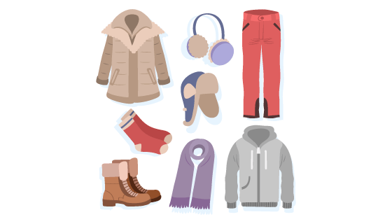 扁平风格的冬天衣物矢量素材(AI/EPS/PNG)