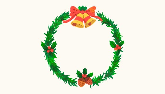 水彩风格的圣诞花环矢量素材(AI/EPS)