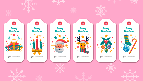 六个圣诞销售标签矢量素材(AI/EPS)