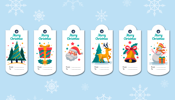 六个圣诞销售标签矢量素材(AI/EPS)