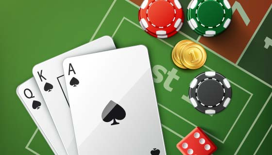 赌场扑克牌筹码骰子矢量素材(EPS)