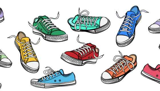 多彩的平板鞋矢量素材(EPS)