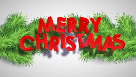 圣诞树枝设计的圣诞节背景矢量素材(EPS)