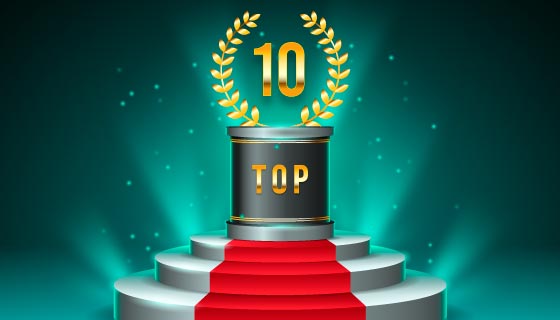 闪亮的Top 10奖项领奖台矢量素材(AI/EPS)