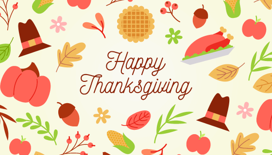 各种元素组成的感恩节背景矢量素材(AI/EPS)