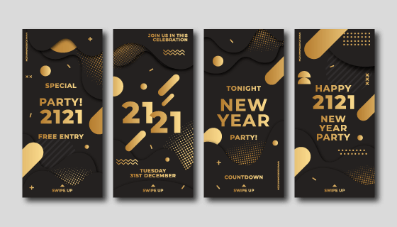 黑金色设计2021新年封面矢量素材(AI/EPS)