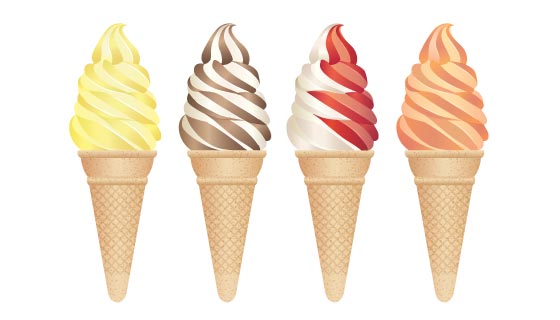 四个逼真美味的冰淇淋矢量素材(EPS/PNG)