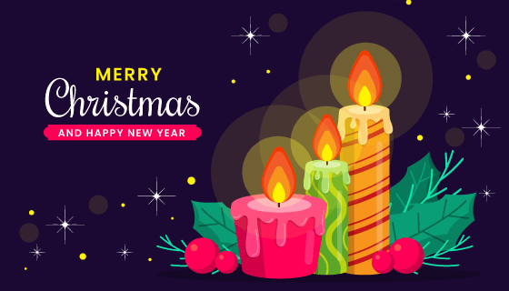 圣诞蜡烛设计圣诞节背景矢量素材(AI/EPS)