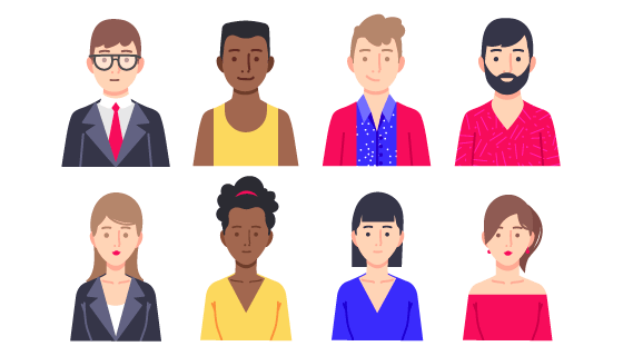 八个不同职业的人物头像矢量素材(AI/EPS)