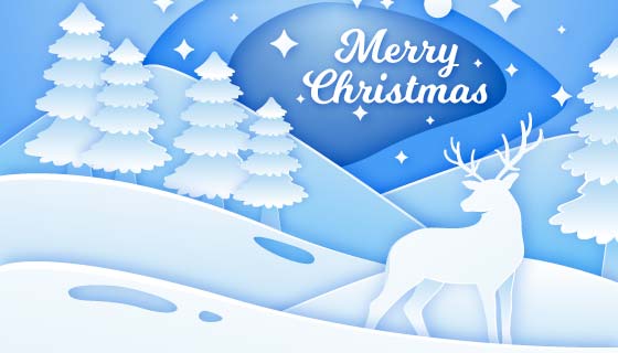 纸张风格圣诞节背景矢量素材(AI/EPS)