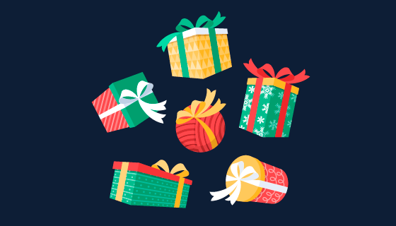 扁平风格的圣诞礼物矢量素材(AI/EPS/PNG)