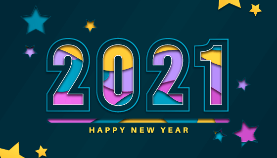 抽象设计的2021新年快乐背景矢量素材(AI/EPS)