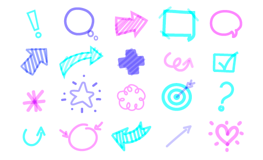 手绘风格学校信息元素矢量素材(AI/EPS/PNG)