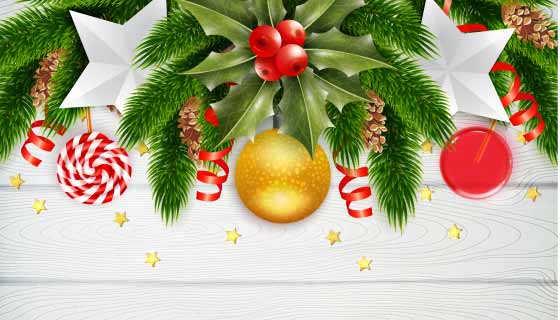 逼真的圣诞节背景矢量素材(EPS)