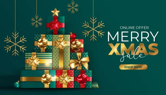 圣诞礼物设计圣诞促销背景矢量素材(EPS)