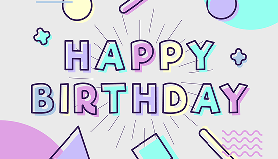 生日快乐贺卡矢量素材(EPS/AI)