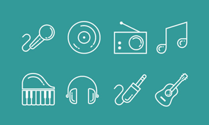 15个音乐类图标素材(AI)