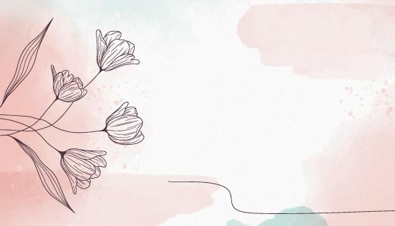 手绘花朵水彩背景矢量素材(AI/EPS)