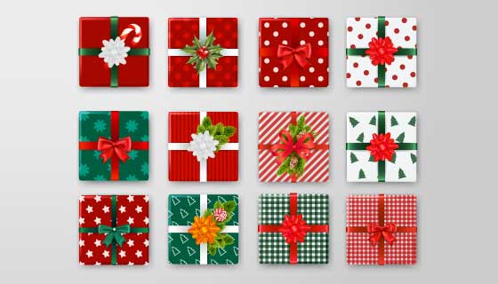 12个精美的礼盒包装矢量素材(EPS)
