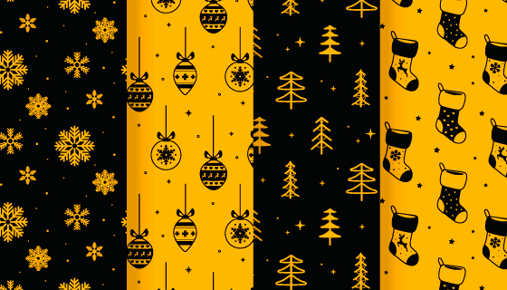 四张圣诞节无缝背景矢量素材(AI/EPS)