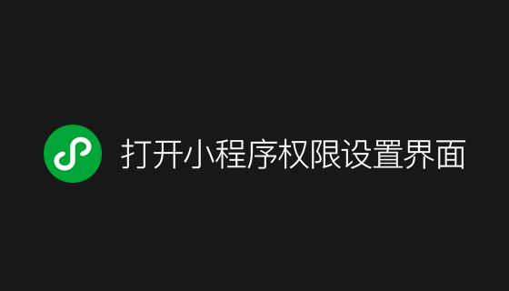wx.openSetting 打开小程序权限设置界面