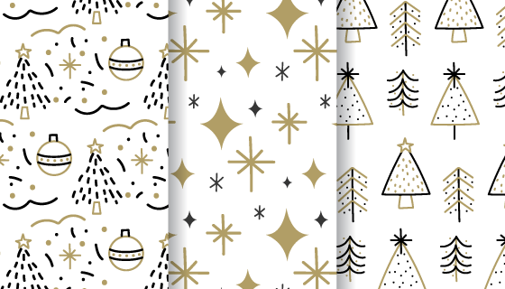 手绘风格圣诞节无缝背景矢量素材(AI/EPS)