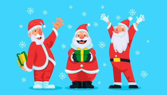 开心快乐的圣诞老人矢量素材(AI/EPS)