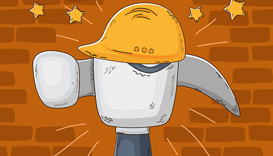 锤子元素劳动节背景矢量素材(EPS/AI)